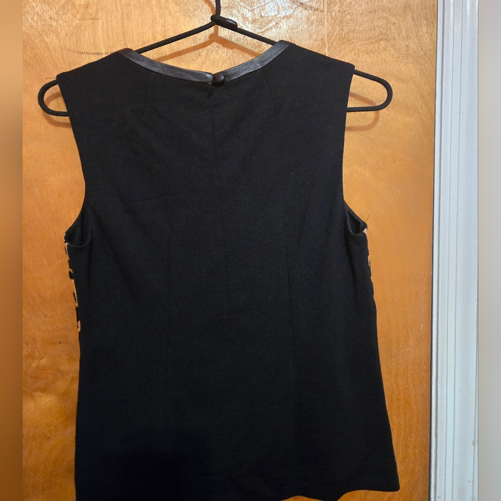 Milly Black and Gold Leopard Print Top - Picture 2 of 3